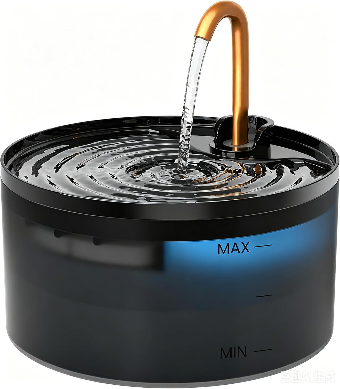 MISFANS Cat Water Fountain with 3-Pack Replaceable Filters,Copper