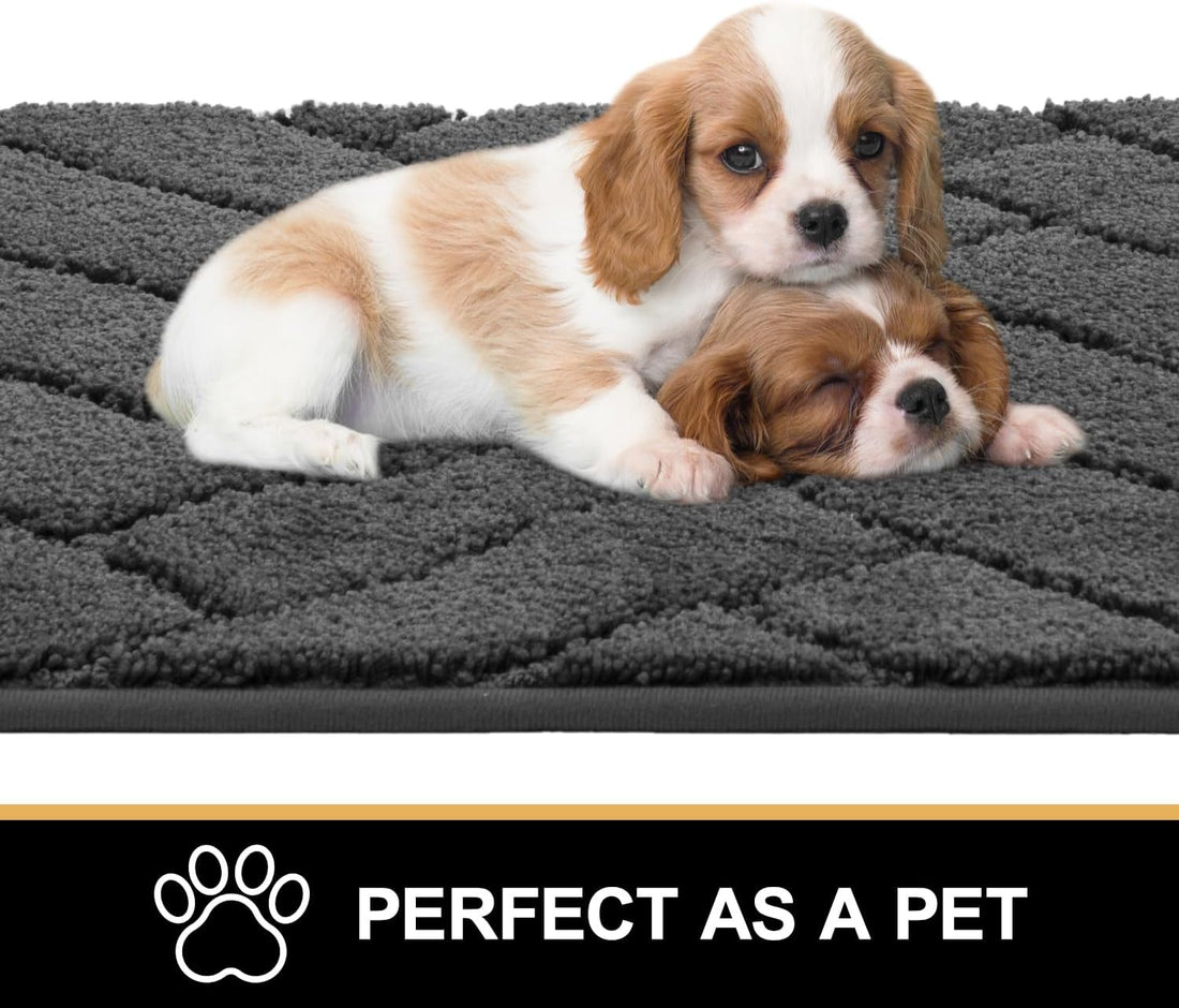 Tindbea Dog Mat for Mud Paws,Absorbs Moisture Dirt Non-Slip Washable