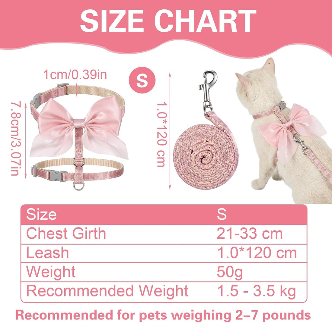 Cat Leash and Harness Set 13.39x49.21in Escape Proof Bunny Leash