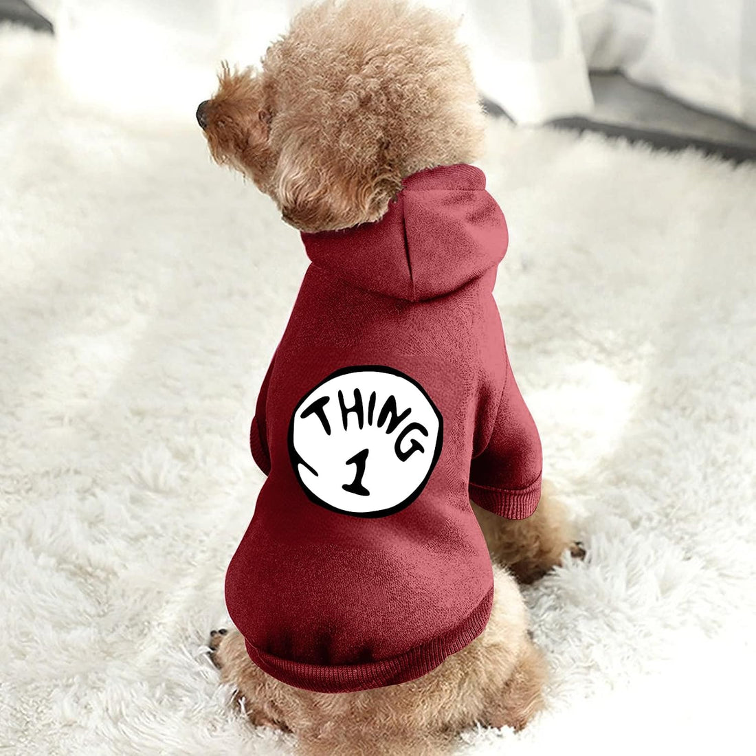 Dog Hoodie Pet Clothes for Small Dogs Thing 1 Printed Hoodies Medium