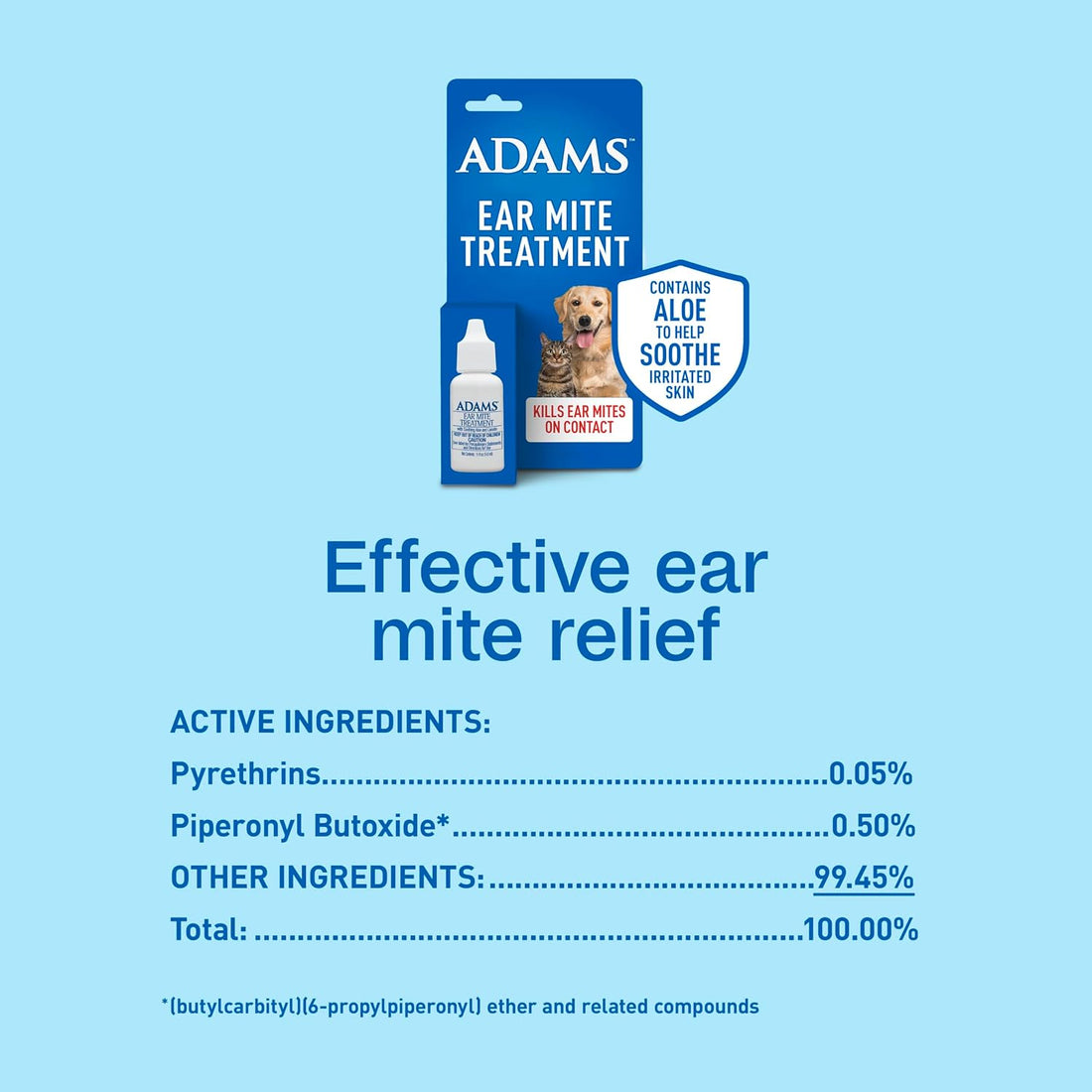 ADAMS Ear Mite Treatment for Dogs, Cats, Puppies & Kittens