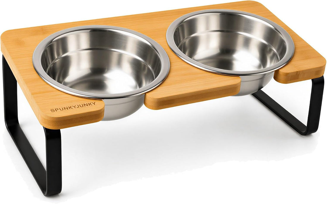 SPUNKYJUNKY Elevated Dog Bowls, 304 Stainless Steel