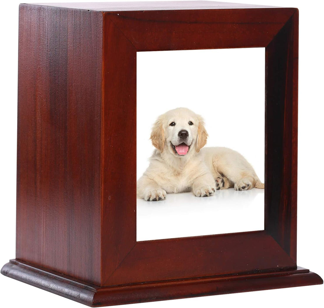 BRKURLEG Dog Urns for Ashes, Animal Wood Urn