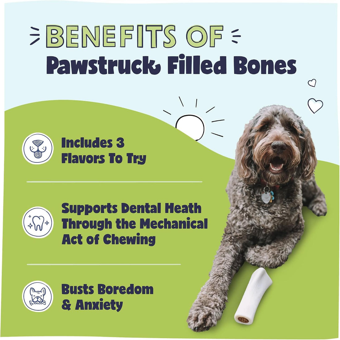 Pawstruck Large Filled Bones Variety Pack, Beef Femur Dog Chew