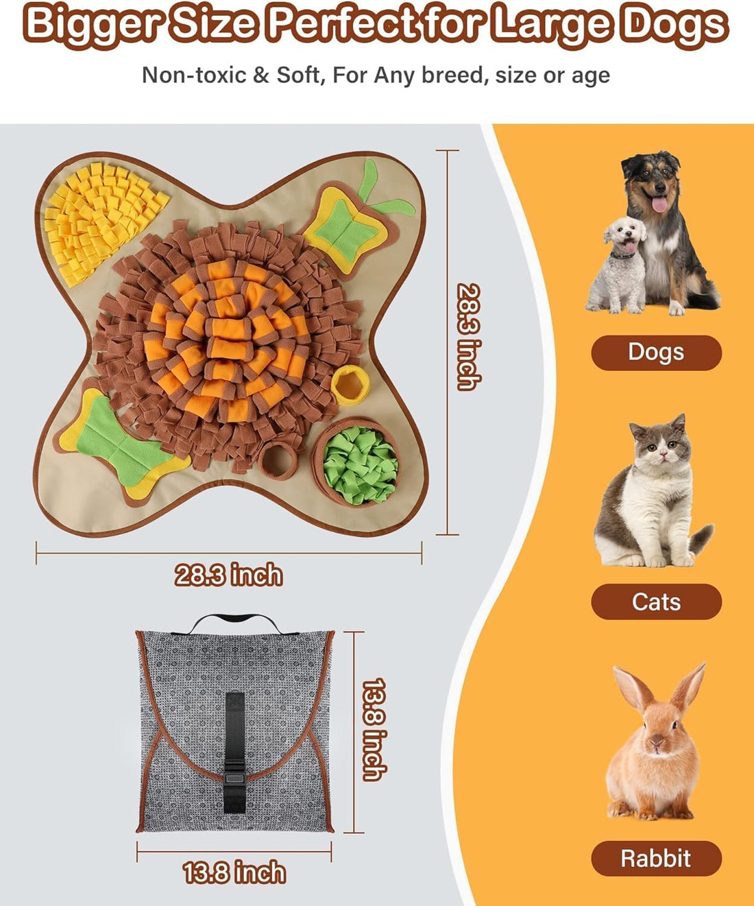 HOPET Snuffle Mat for Dogs Large Breed,Interactive Sniff Feeding