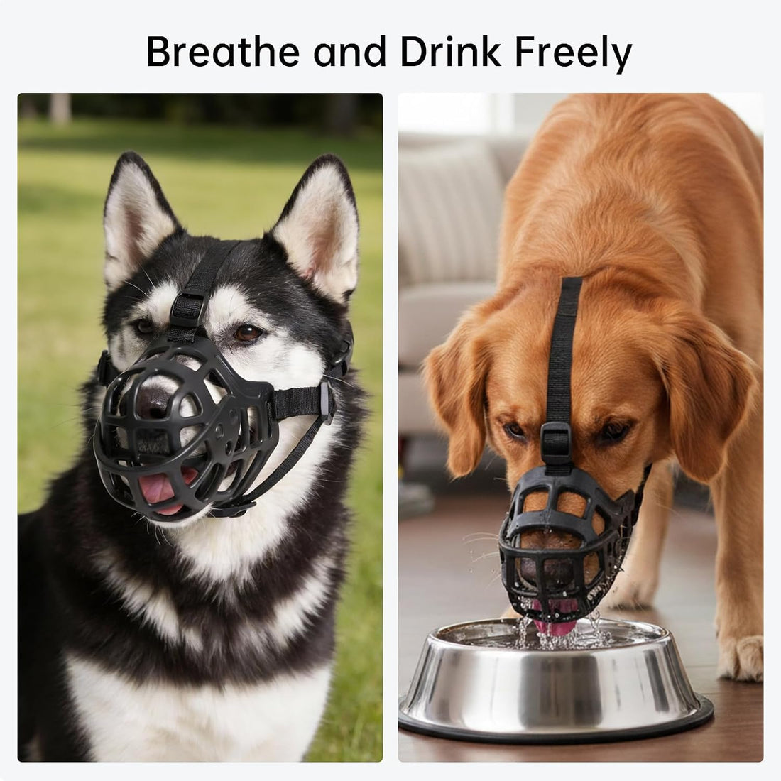 Basket Dog Muzzle: Adjustable Soft Dog Muzzles