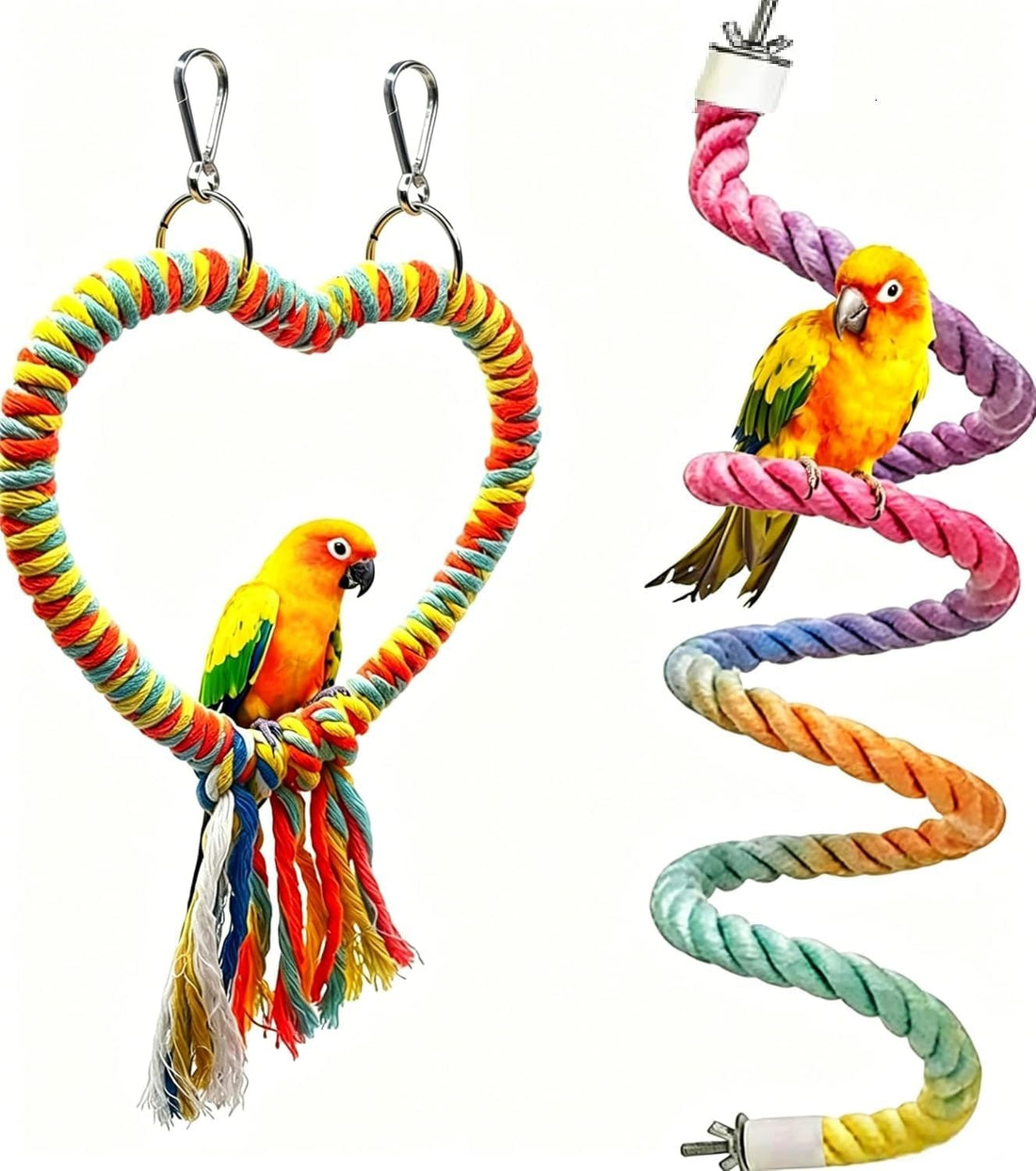 Bird Swing Rings Toy Swing Perch Natural Rattan Hoop Parrot Stand
