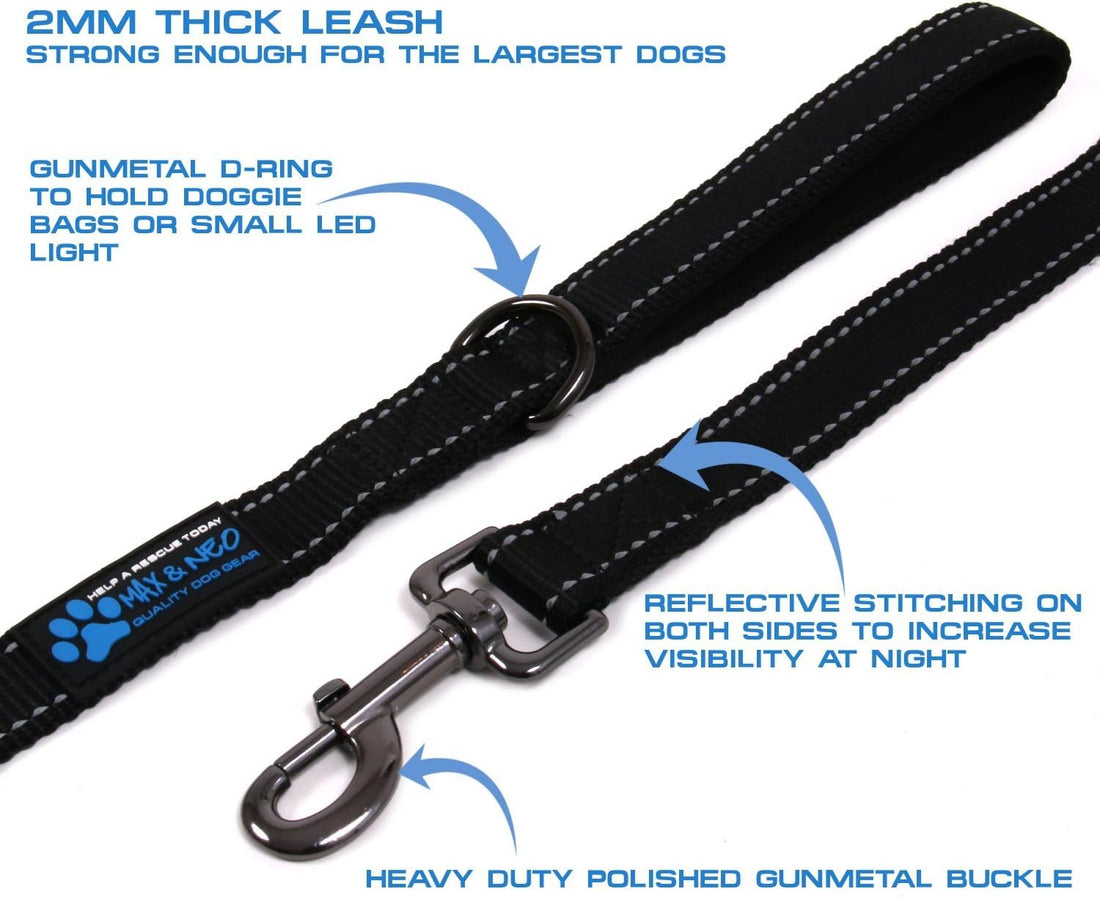 Max and Neo Reflective Nylon Dog Leash - We Donate One for Every Sold