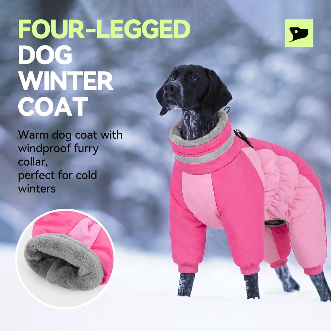 Full Body Dog Coat Warm Dog Jacket with Legs for Medium Dogs