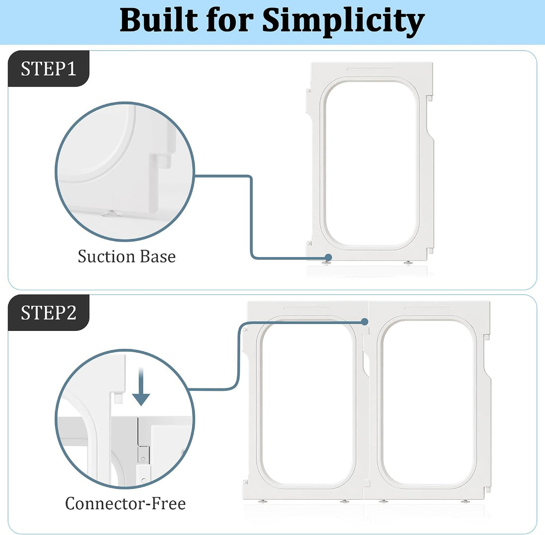 26" H Clear Acrylic Indoor Dog Playpen for Puppies, 10-Panel