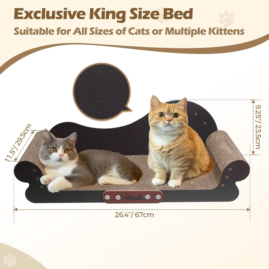 ComSaf Large Cat Scratcher Bed 26.7 in