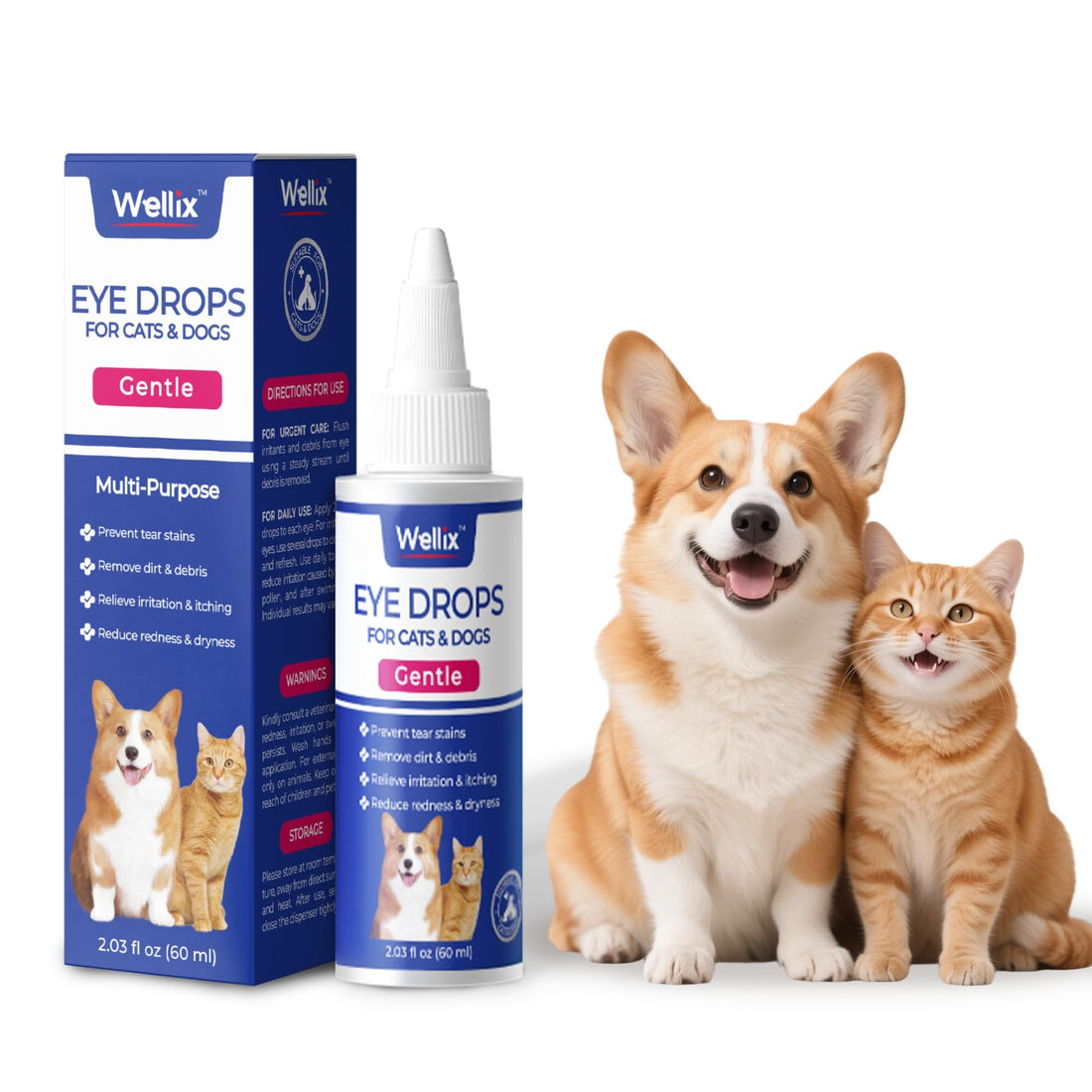 Wellix PET Dog Eye Drops, Eye Drops for Dogs&Cats