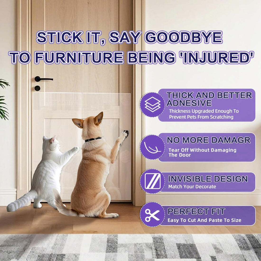 Thicken Cat Scratch Furniture Protector, Extended Size 165"x15"