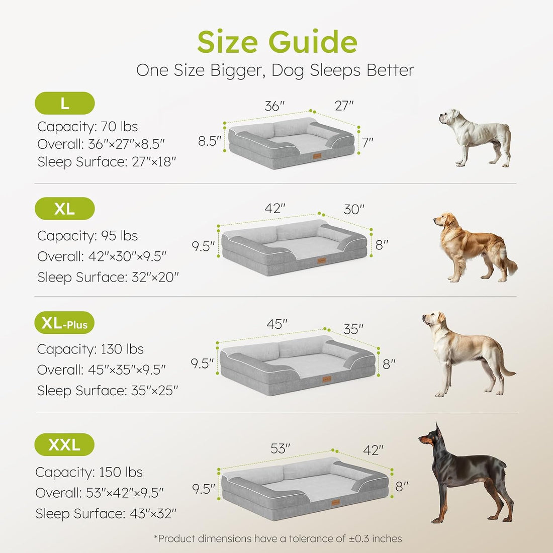 CWAWZ Extra Large Dog Bed, Orthopedic Dog Bed with Cooling Gel Memory