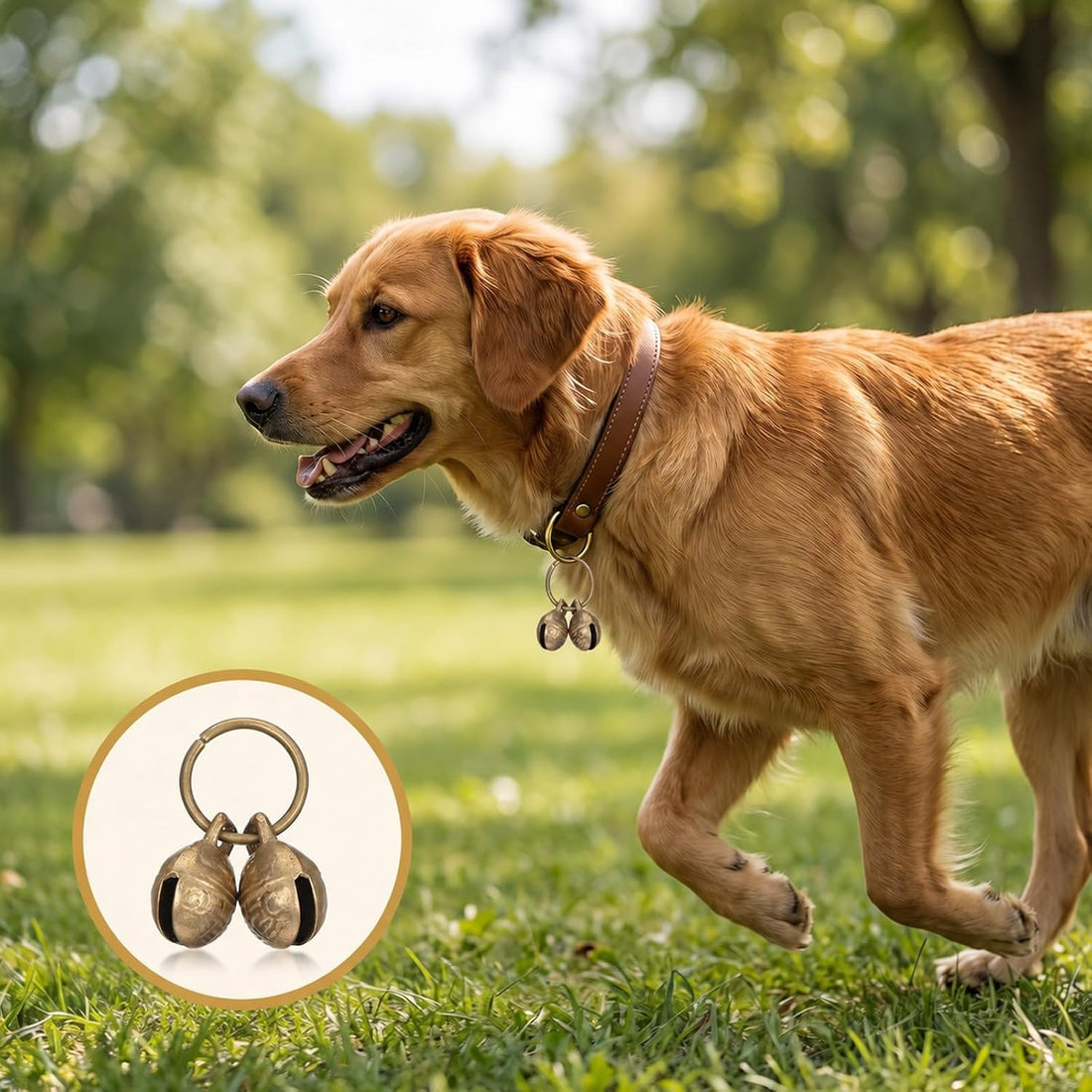 4 Pcs Copper Bell for Dog Collar, Cat Bell with Snap Clips