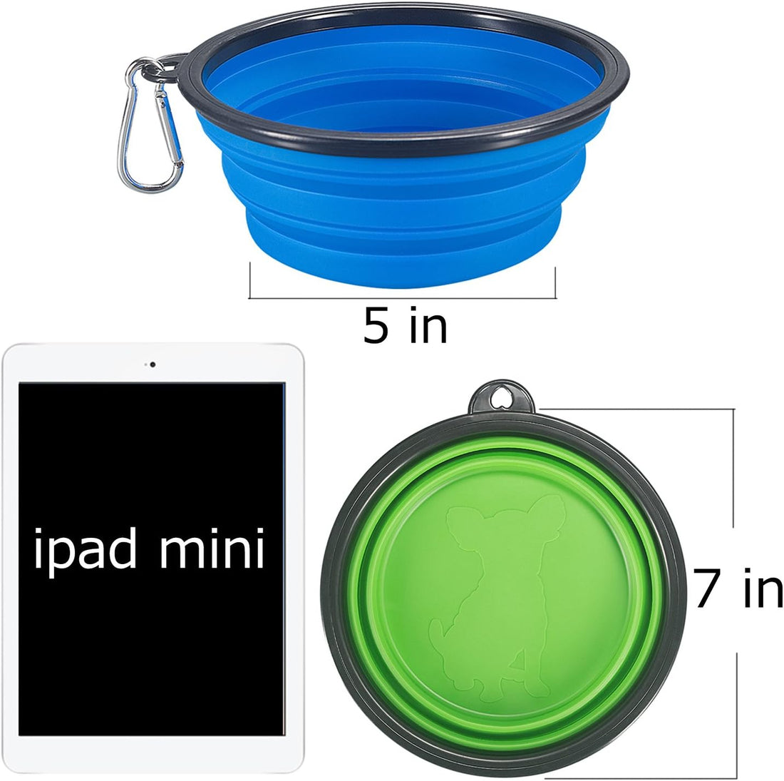 Comsun 2-Pack Extra Large Size Collapsible Dog Bowl