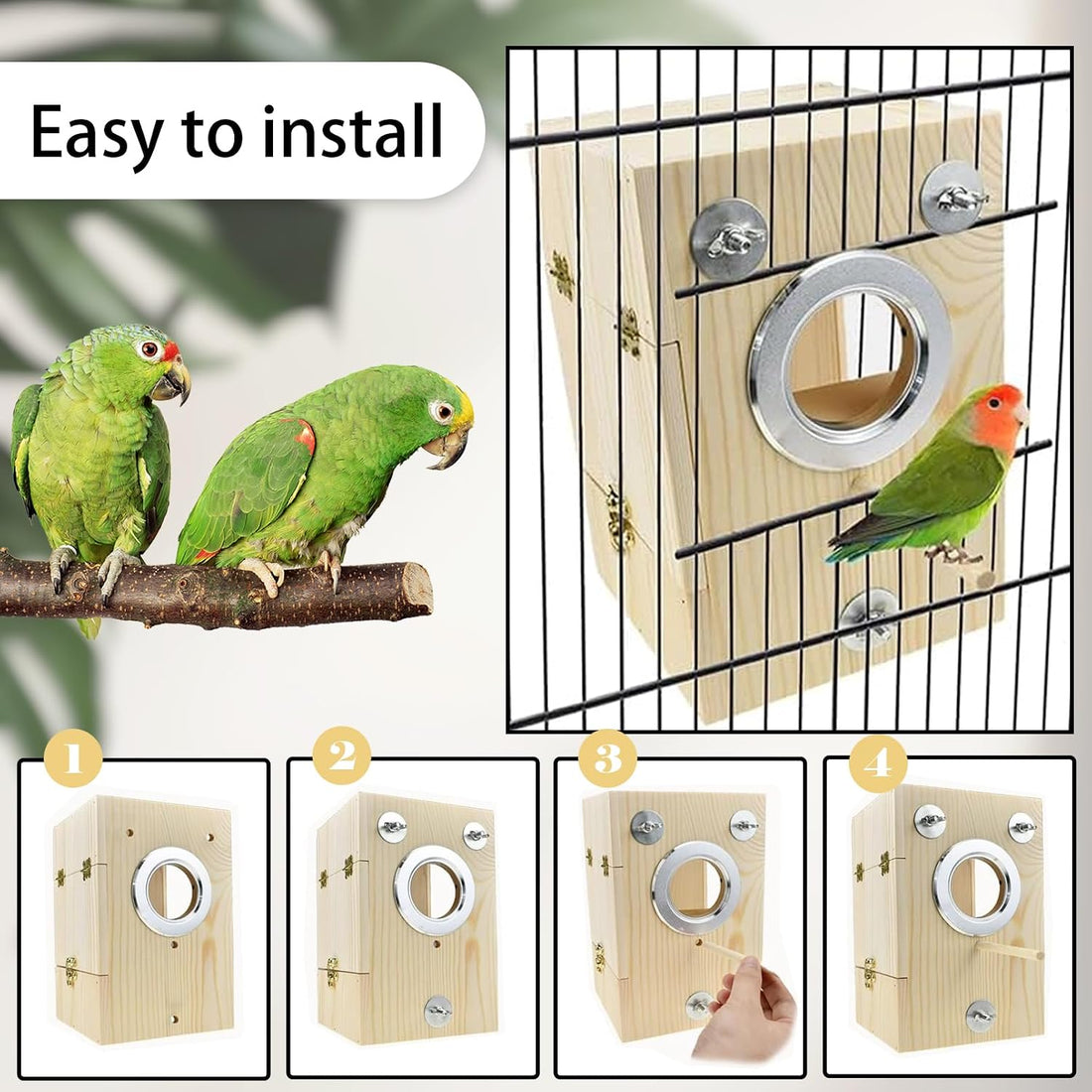 kathson Parakeet Nesting Box Transparent Bird House Bird Nest Box