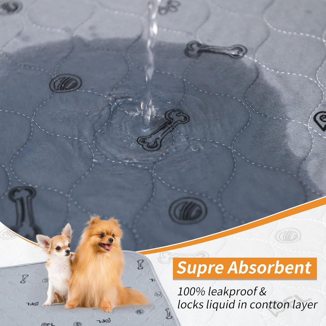 Washable Puppy Pads, Absorbent Pee Pads for Dogs, Potty Training