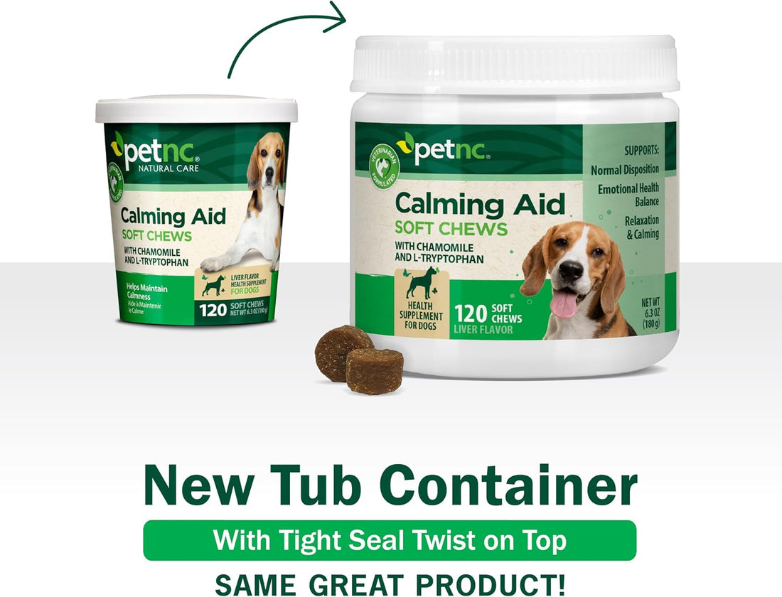 PetNC Calming Aid Soft Chews for Dogs, Chamomile & Melatonin