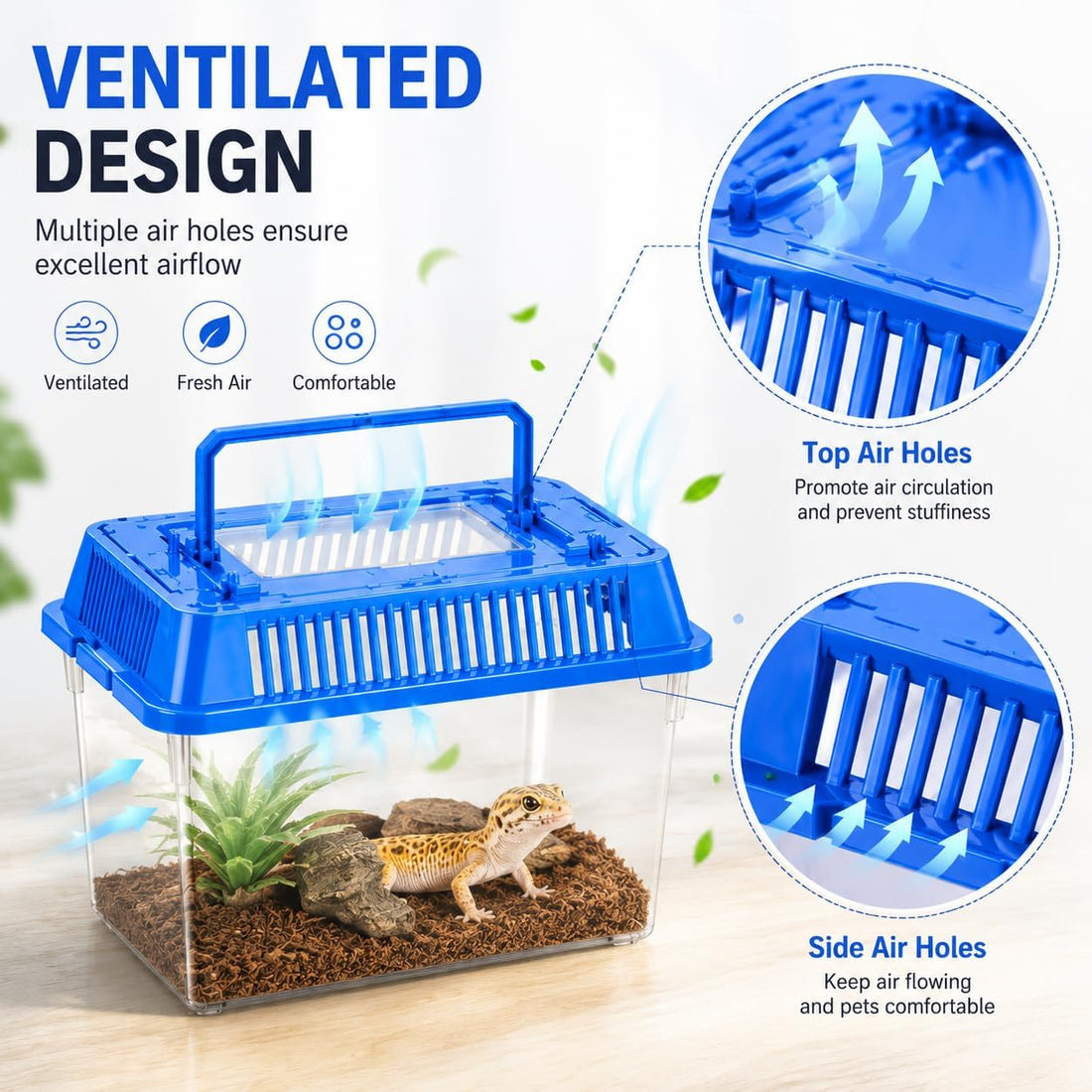 25 Pack Small Reptile Carrier Boxes, 5.9 x 4.3 x 3.7 in