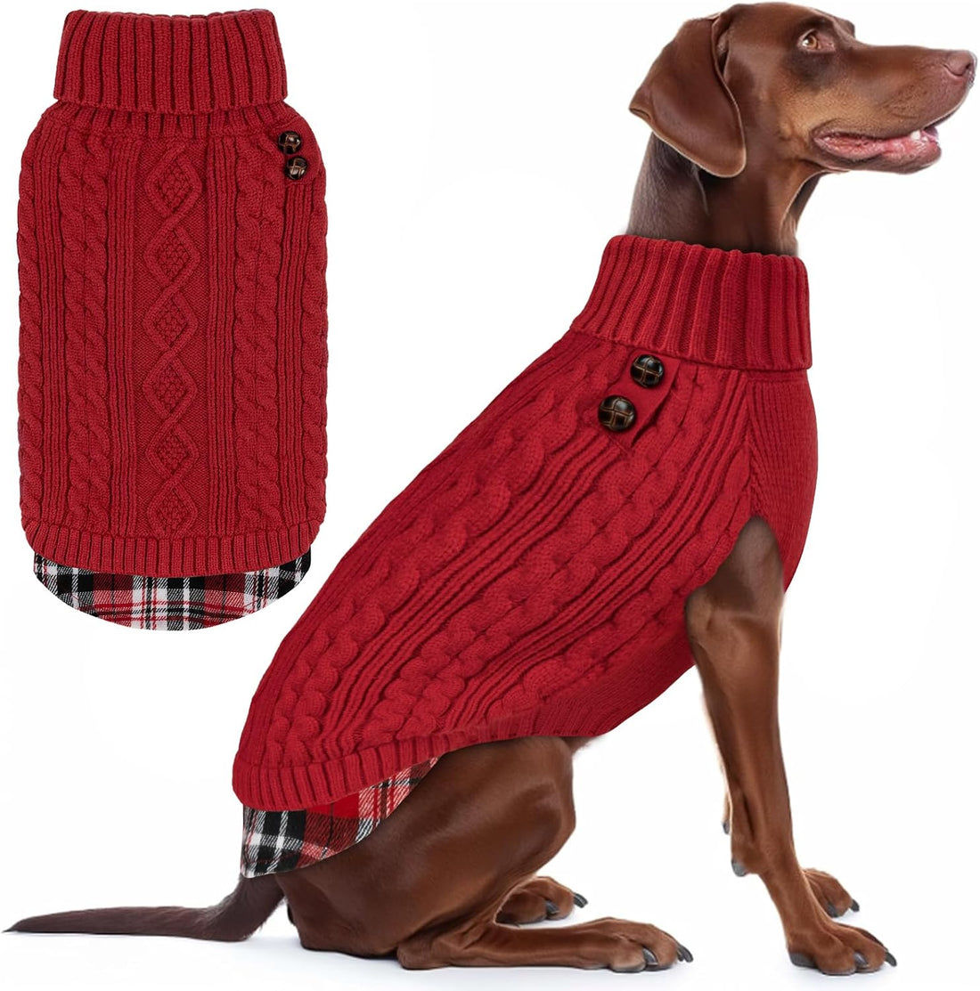 KYEESE Dog Sweater for Small Dogs Turtleneck Thick Knit Pullover