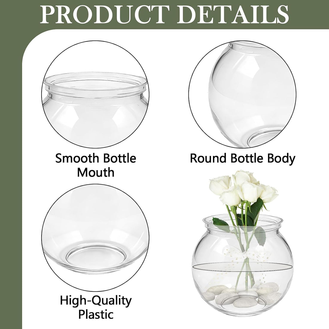 Plastic Fish Bowls 4 Pack 27 Oz Clear Unbreakable Vases Bowls