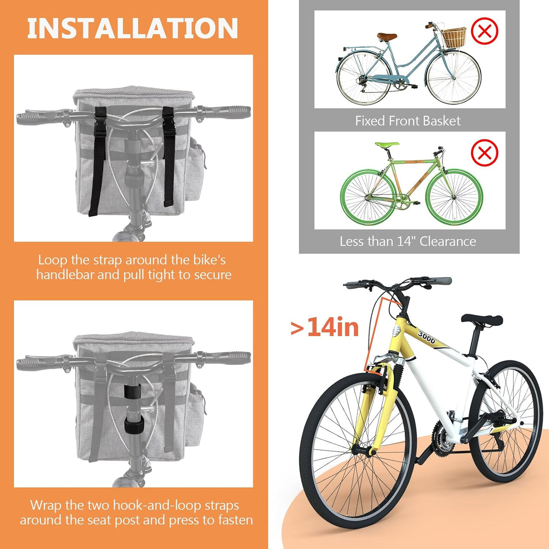 Ownpets Large Bike Front Basket Pet Carrier