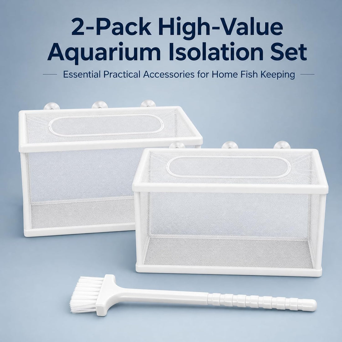SNJORT Fine Mesh Fry Breeder Box 2 Pack with Cleaning Brush