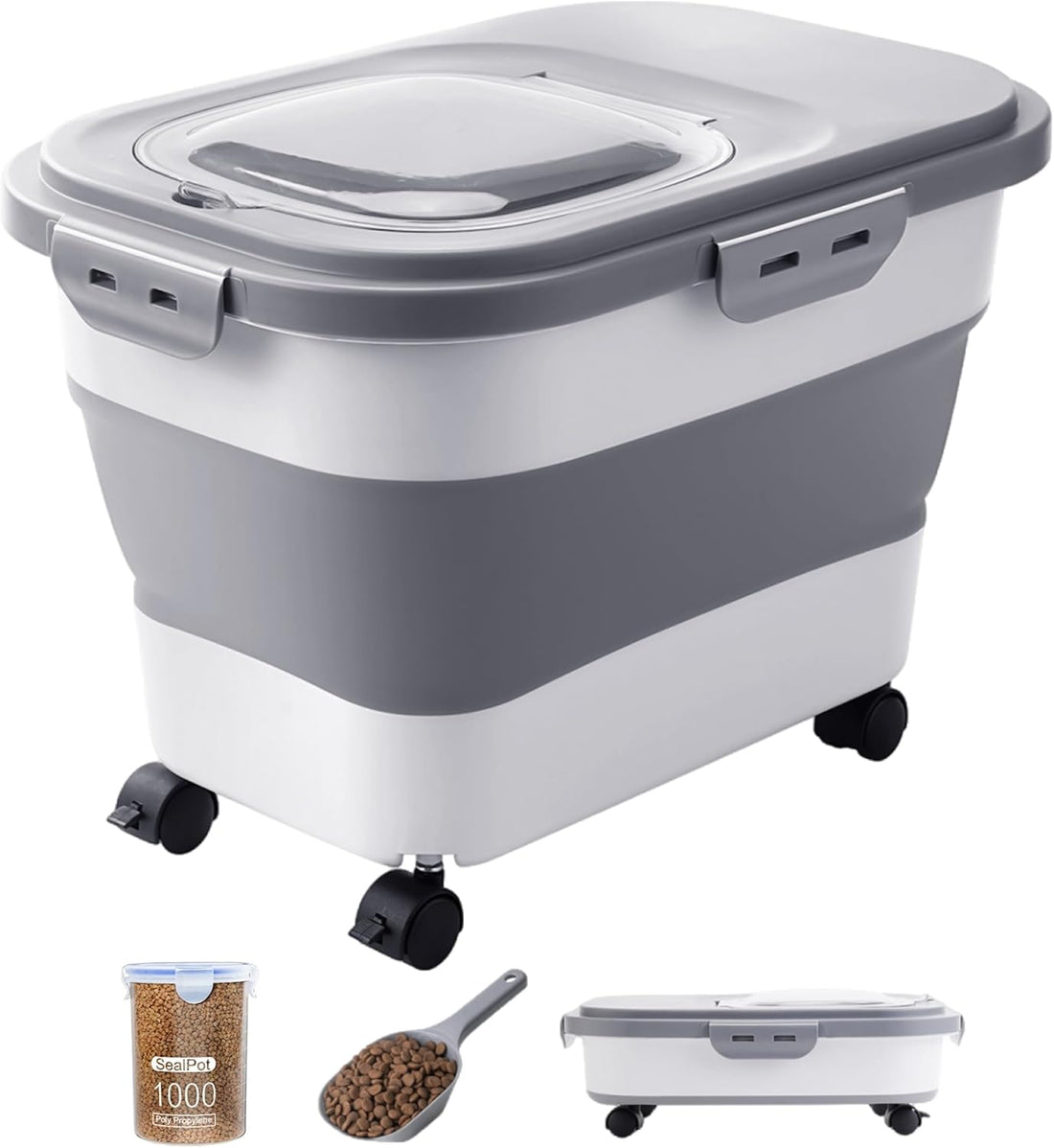 20-23 Lbs Dog Food Storage Container,Collapsible Dog Food Container