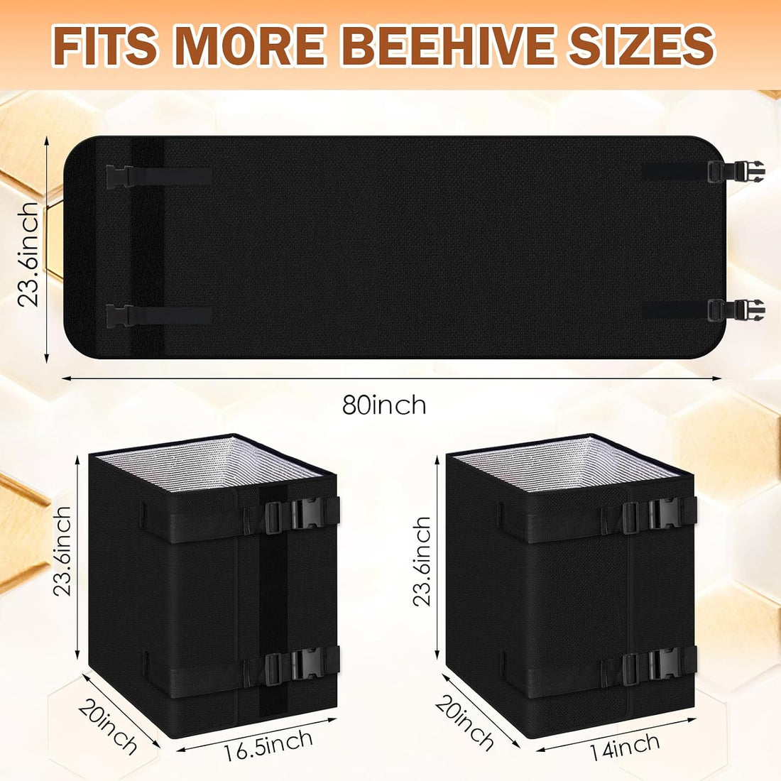 2Pcs 85" x 23.6" Bee Hive Insulation Wrap for 8 & 10 Frame Hives Warm