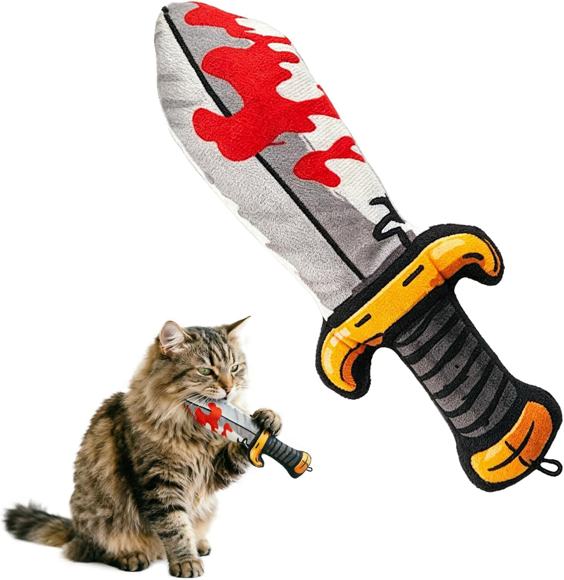 Catnip Toy [2000mg Premium Catnip], Chainsaw Style Cat Kicker Toy