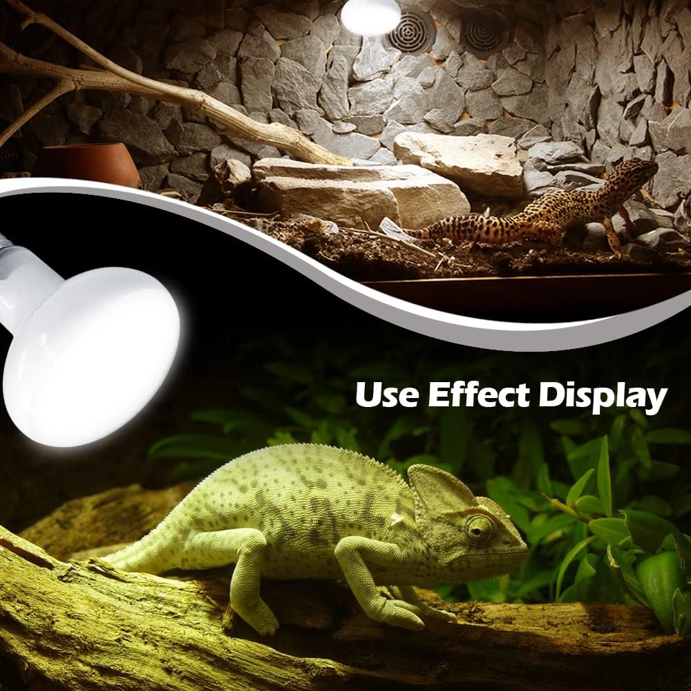 Reptile Heat Lamp 75W 2 Pack,UVA Basking Light Bulbs,Natural Daylight