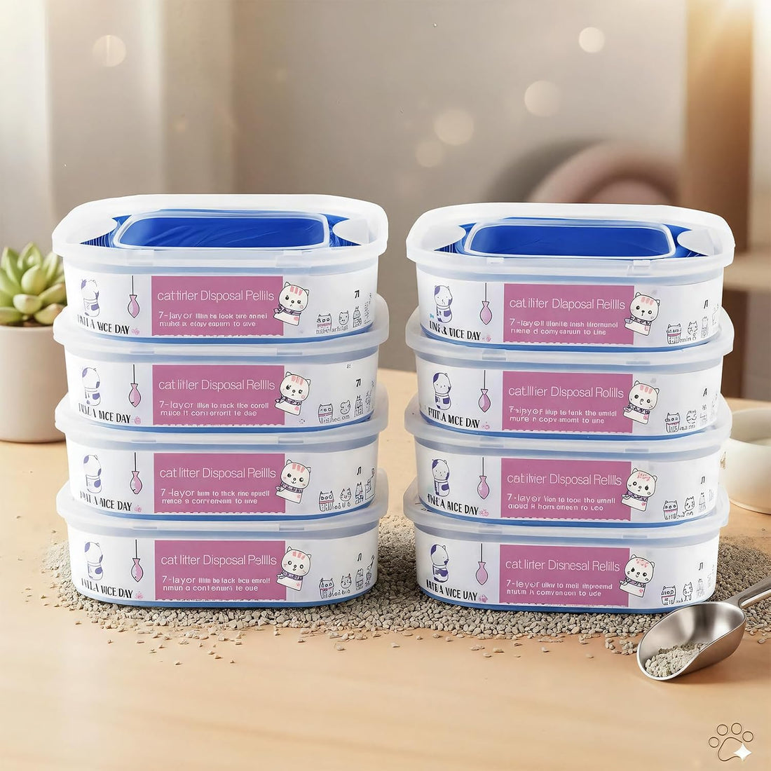 4 Pack 28FT Cat Litter Refill Cartridge