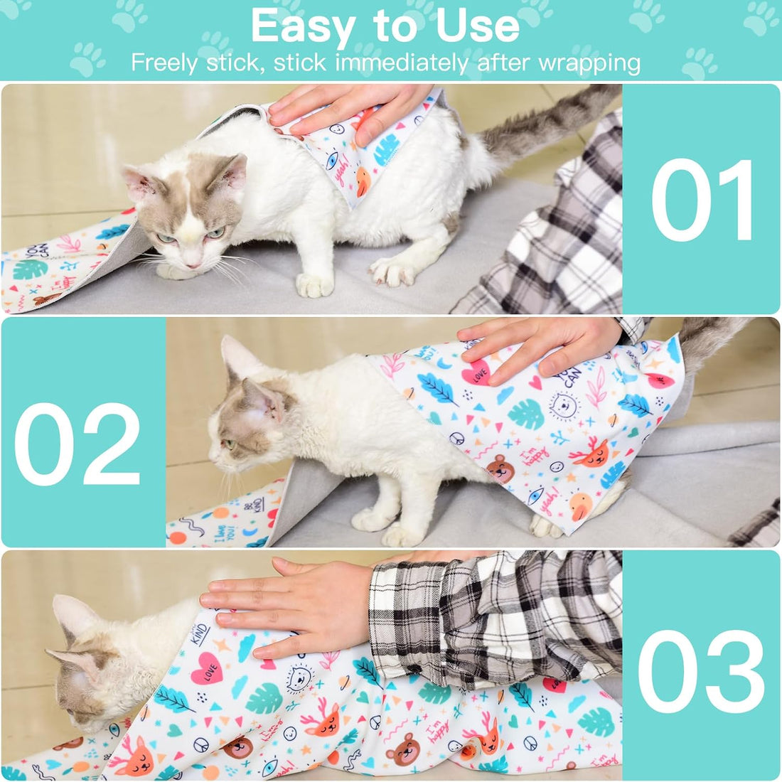 27.6" Cat Grooming Wrap, Cat Wrap for Cutting Nails