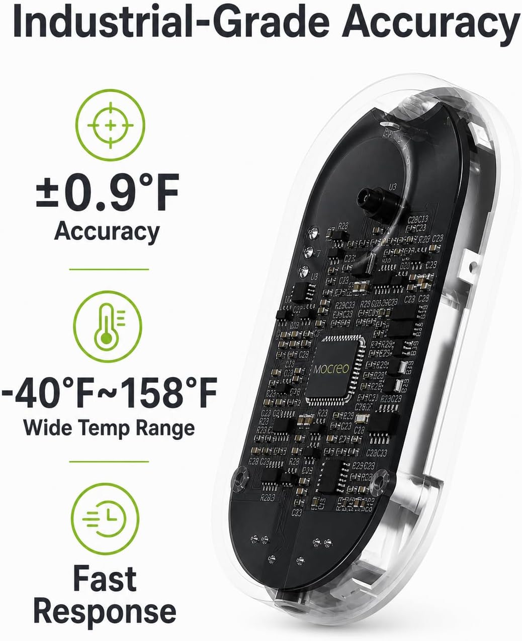 MOCREO Fridge Thermometer and IP67 Probe Hygrometer Bundle