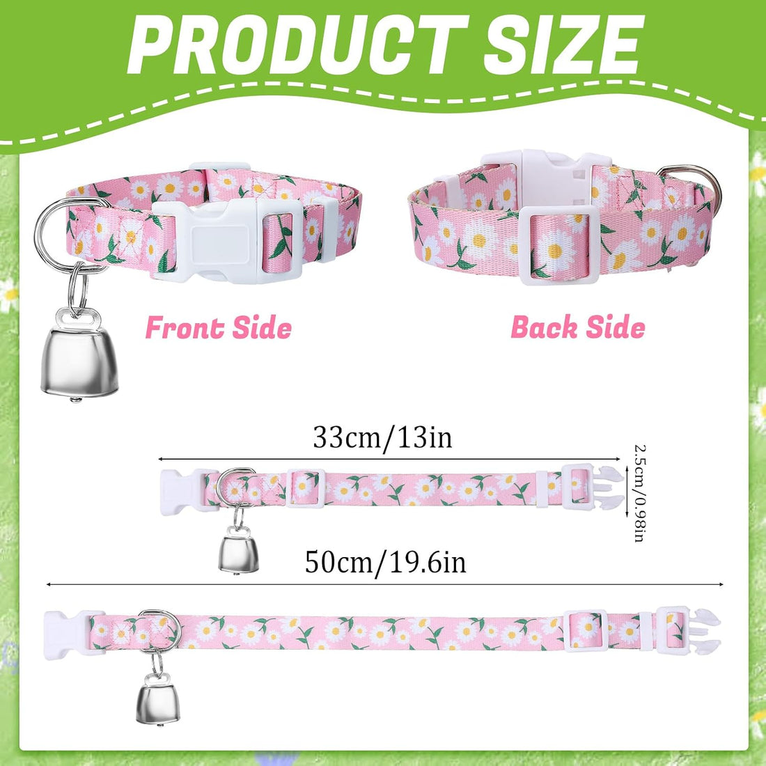 10 Pack Floral Goat Collars Adjustable Grazing Collar with Copper