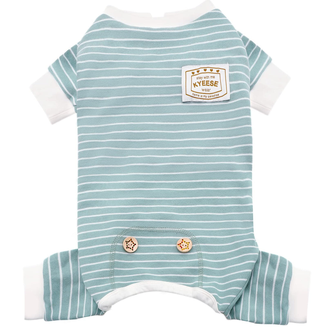 KYEESE Dog Pajamas Stretchable 4 Legs Doggie Jammies Striped Jumpsuit