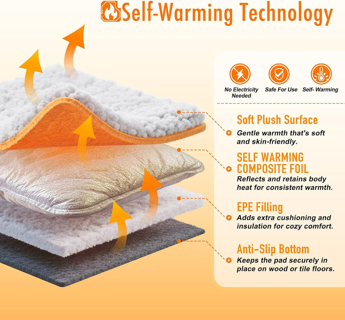 WanpeeGoo Self Warming Cat Bed, Heated Cat Bed