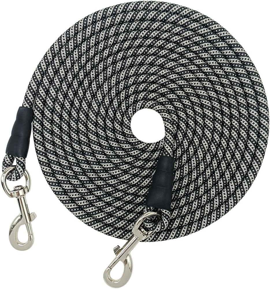 15/20/40/60/75FT Long Dog Tether, Tie Out Rope Dog Lead for Yard