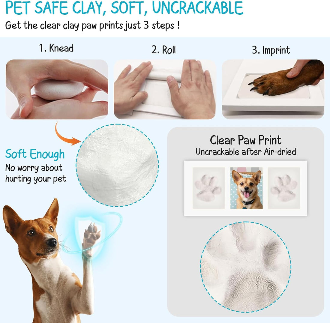 Paw Print Frame Kit, Dog Memorial Gifts for Loss of Dog with No Toxic