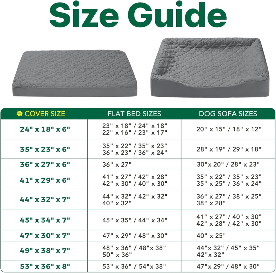 PAWFINITY Waterproof Dog Bed Cover Replacement, Fitted Sheet Washable