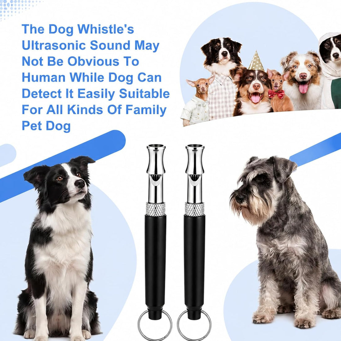 2PCS Dog Whistle to Stop Barking, Dog Training Whistles with Lanyard