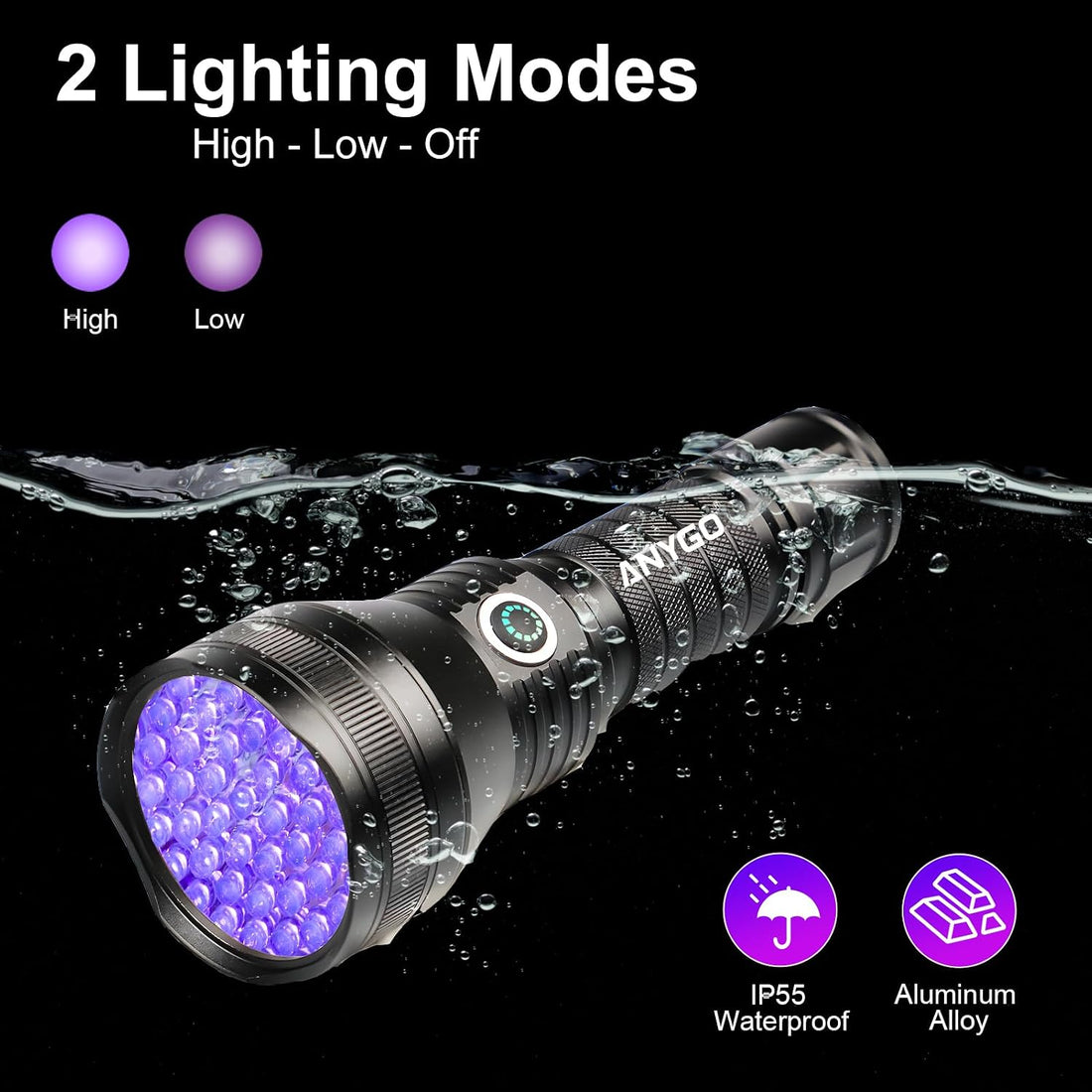 51 LED Rechargeable Ultraviolet Blacklight
