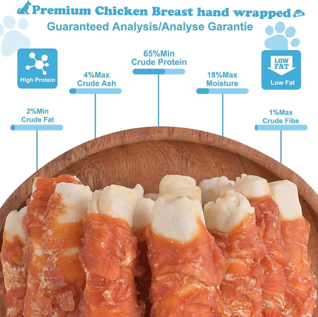 Dog Treats Chicken Wrapped Rawhide Rolls Healthy Dog Chews Long