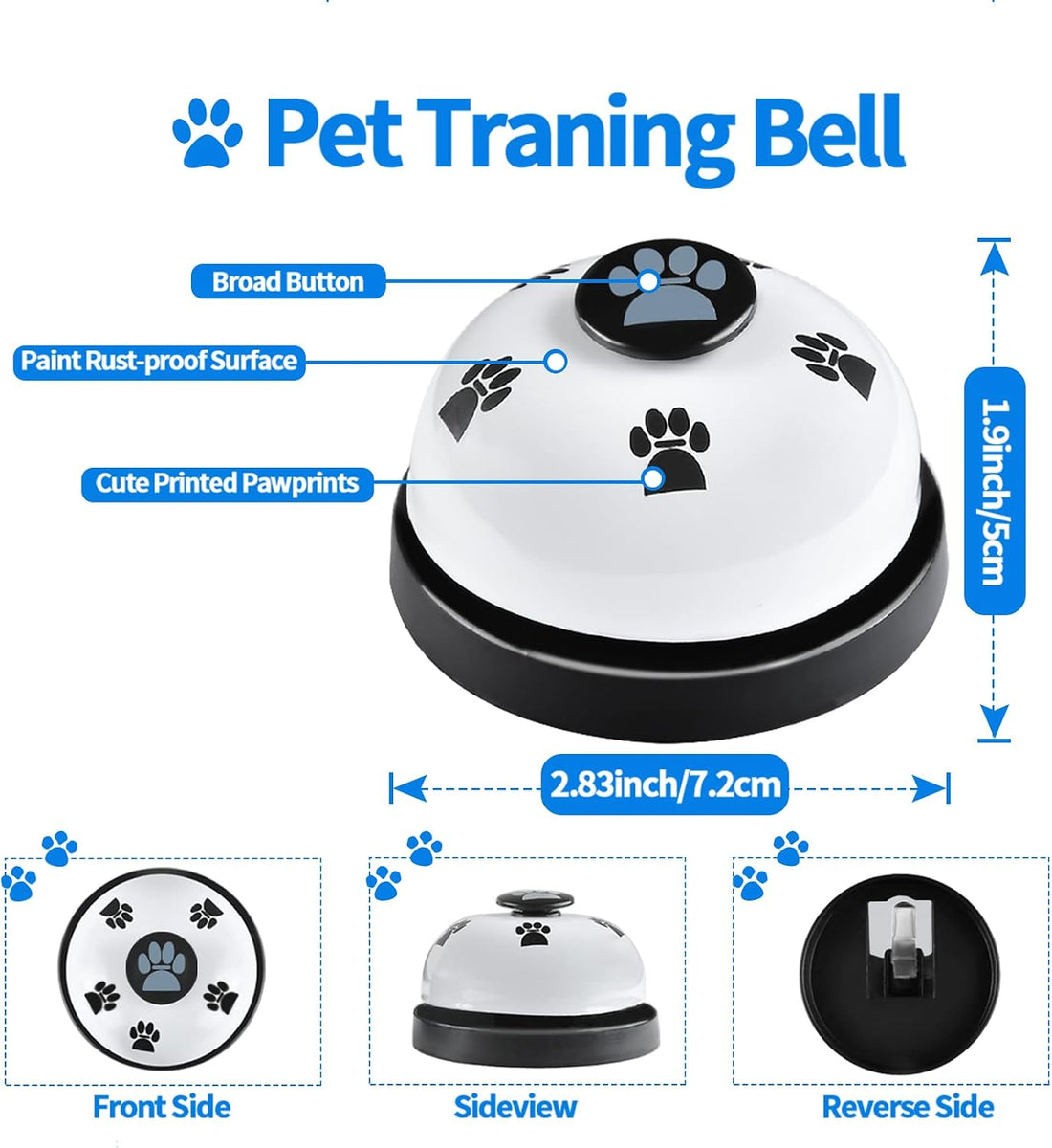 JIMEJV 2 Pack Dog Doorbells, Pet Training Bells for Go Outside Potty