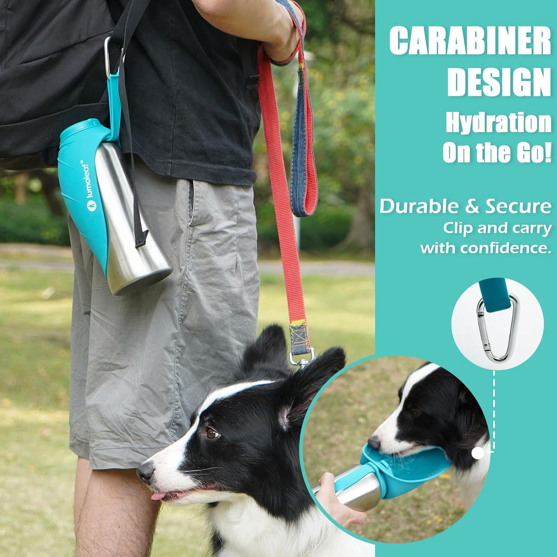 LumoLeaf Portable Dog Water Bottle 27 OZ