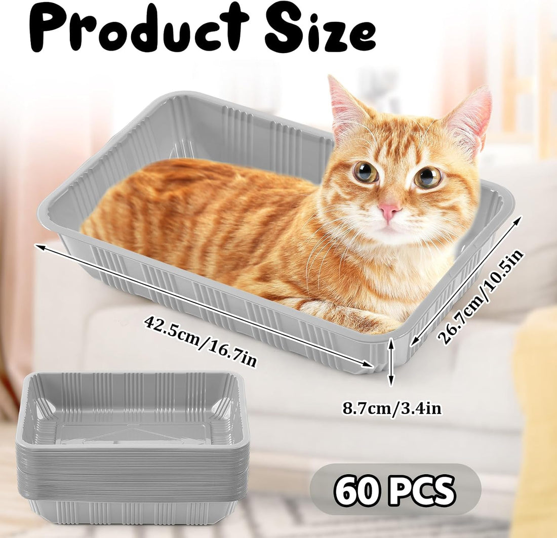 Tessco for You 60 Pack Disposable Litter Boxes for Cats