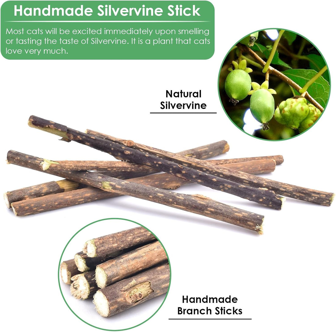 Bissap 12 PCS Silvervine Chew Sticks for Cats