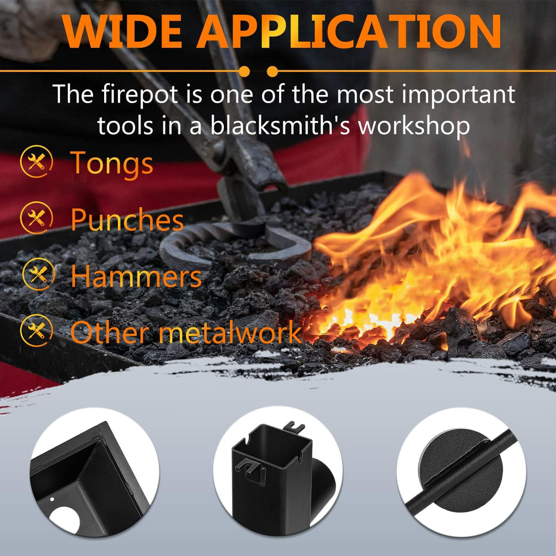 10x12 Inch Welded Blacksmith Firepot 2600F Rated Forging Blacksmith