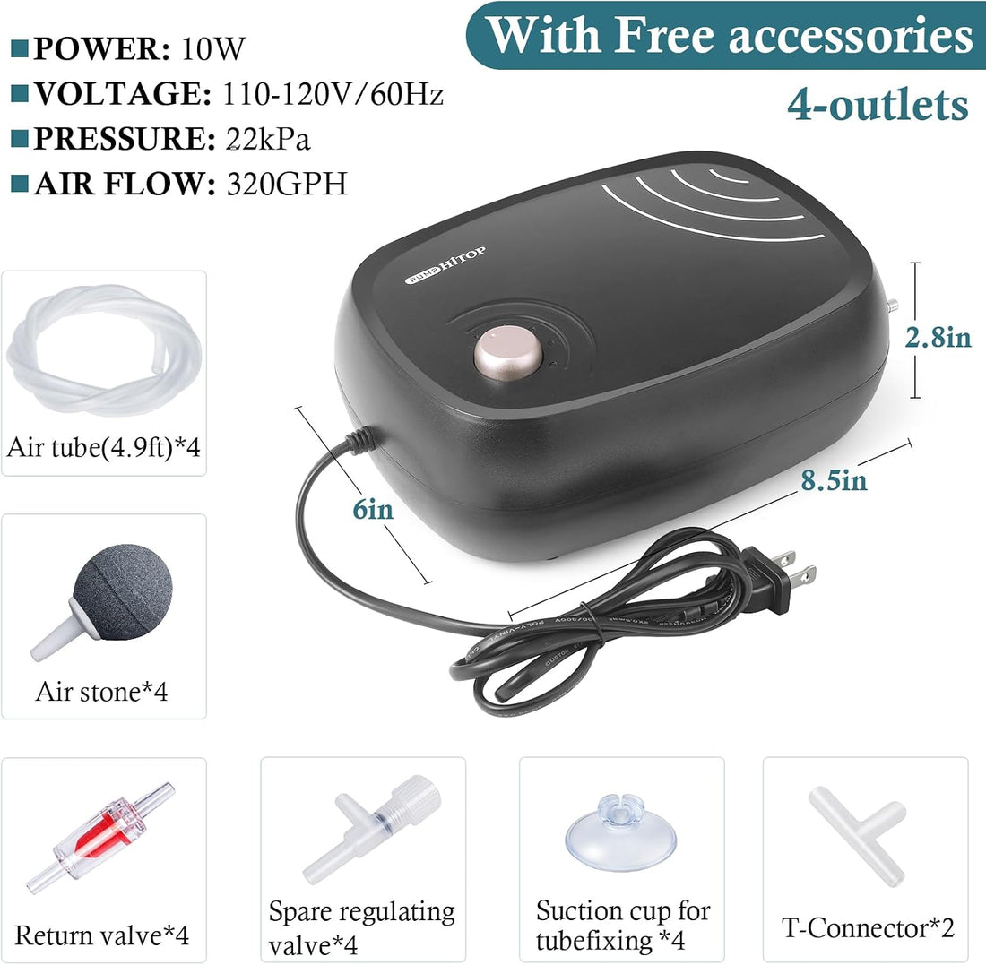 HITOP 10W Powerful Aquarium Air Pump